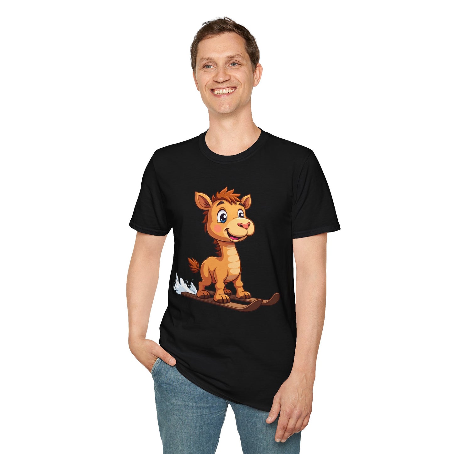 Skiing Camel Unisex T-Shirt - Camel on skis Tee