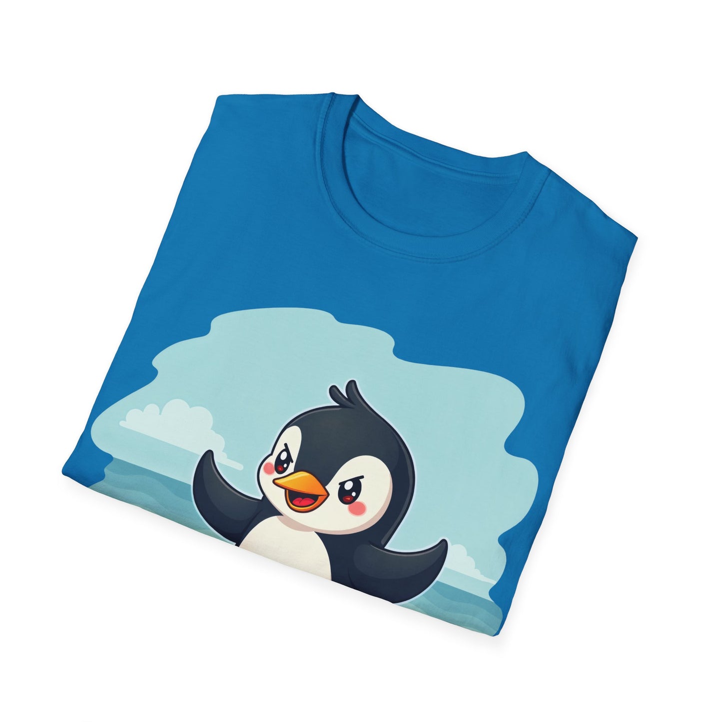 Penguin Sandcastle Unisex T-Shirt - Penguin's day on a beach Tee