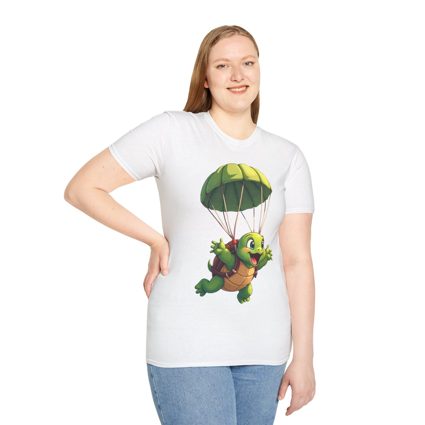 Turtle Parachuting T-Shirt - Turtle skydiving Tee