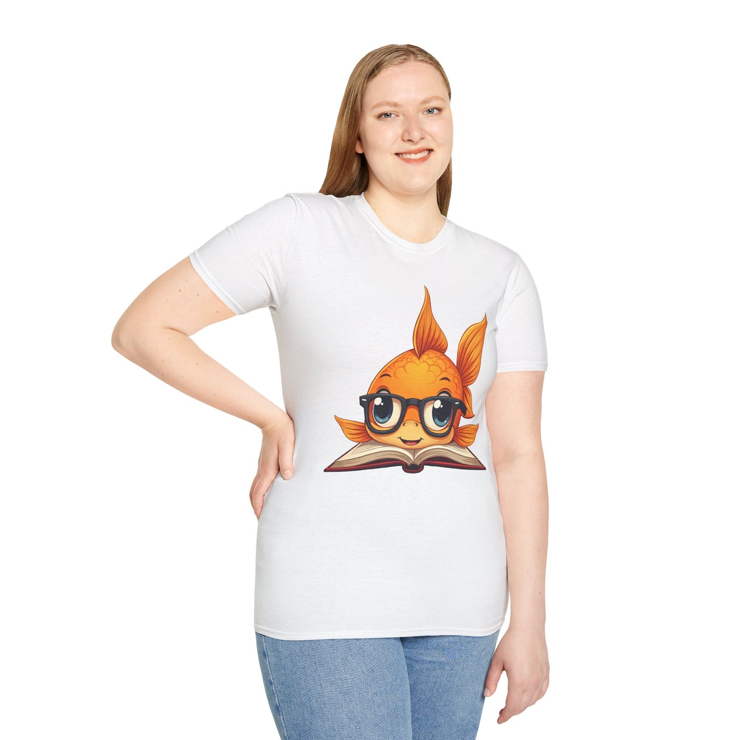 Goldfish Reading Book Unisex T-Shirt - Smart Goldfish Tee