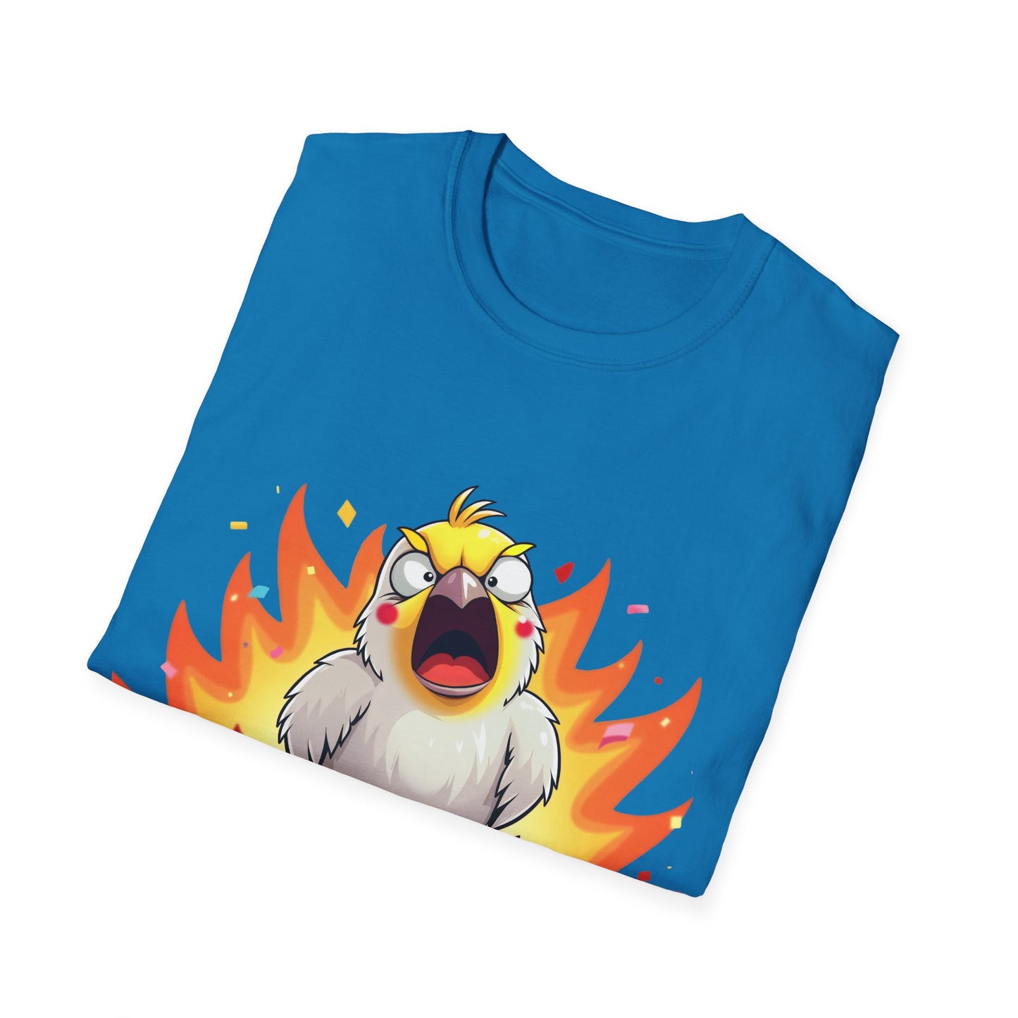 Fierce Cockatiel Unisex Softstyle T-Shirt - Explosive Parrot Tee