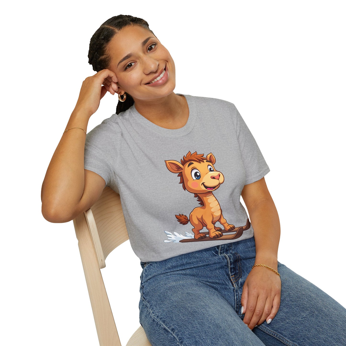Skiing Camel Unisex T-Shirt - Camel on skis Tee