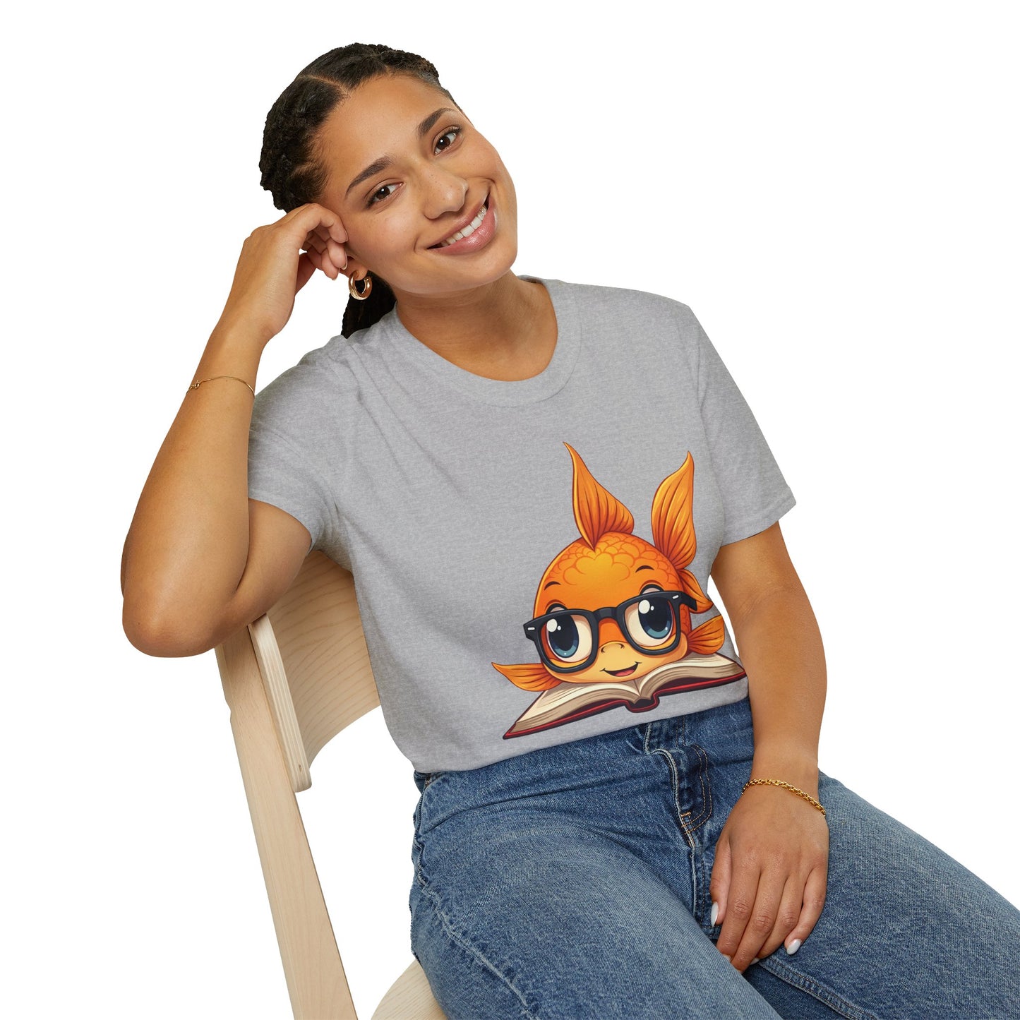 Goldfish Reading Book Unisex T-Shirt - Smart Goldfish Tee