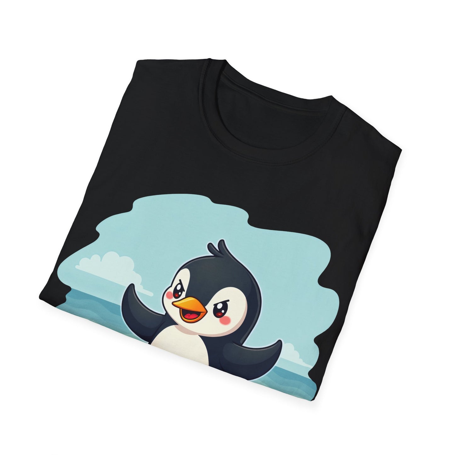 Penguin Sandcastle Unisex T-Shirt - Penguin's day on a beach Tee