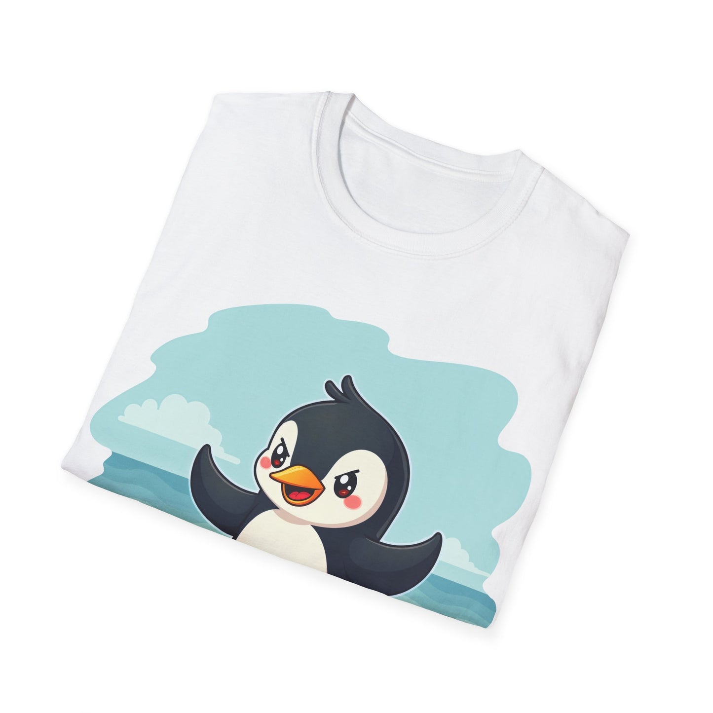 Penguin Sandcastle Unisex T-Shirt - Penguin's day on a beach Tee