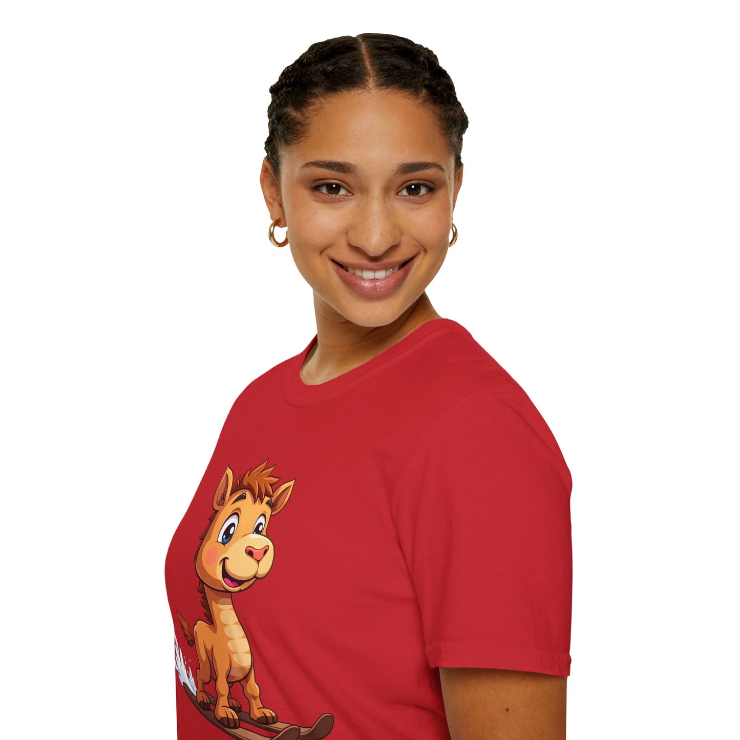 Skiing Camel Unisex T-Shirt - Camel on skis Tee