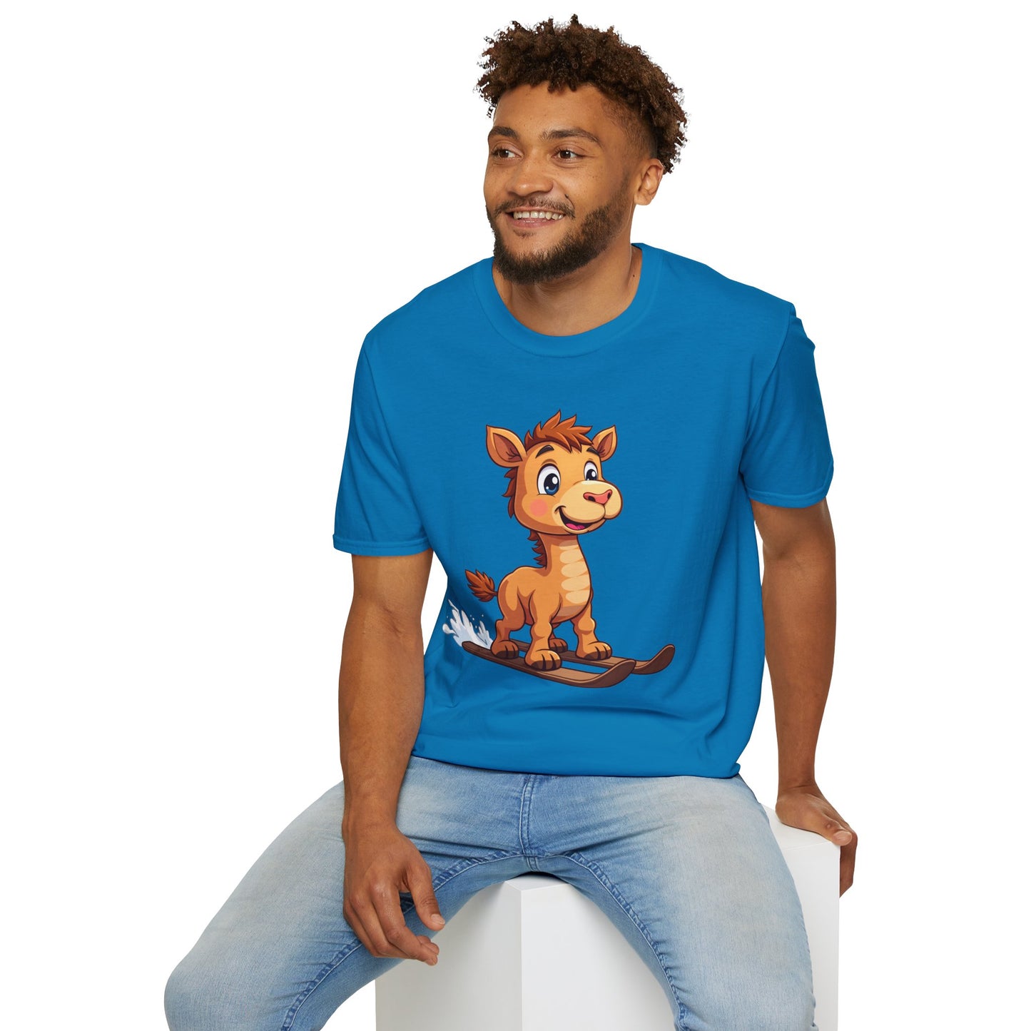 Skiing Camel Unisex T-Shirt - Camel on skis Tee