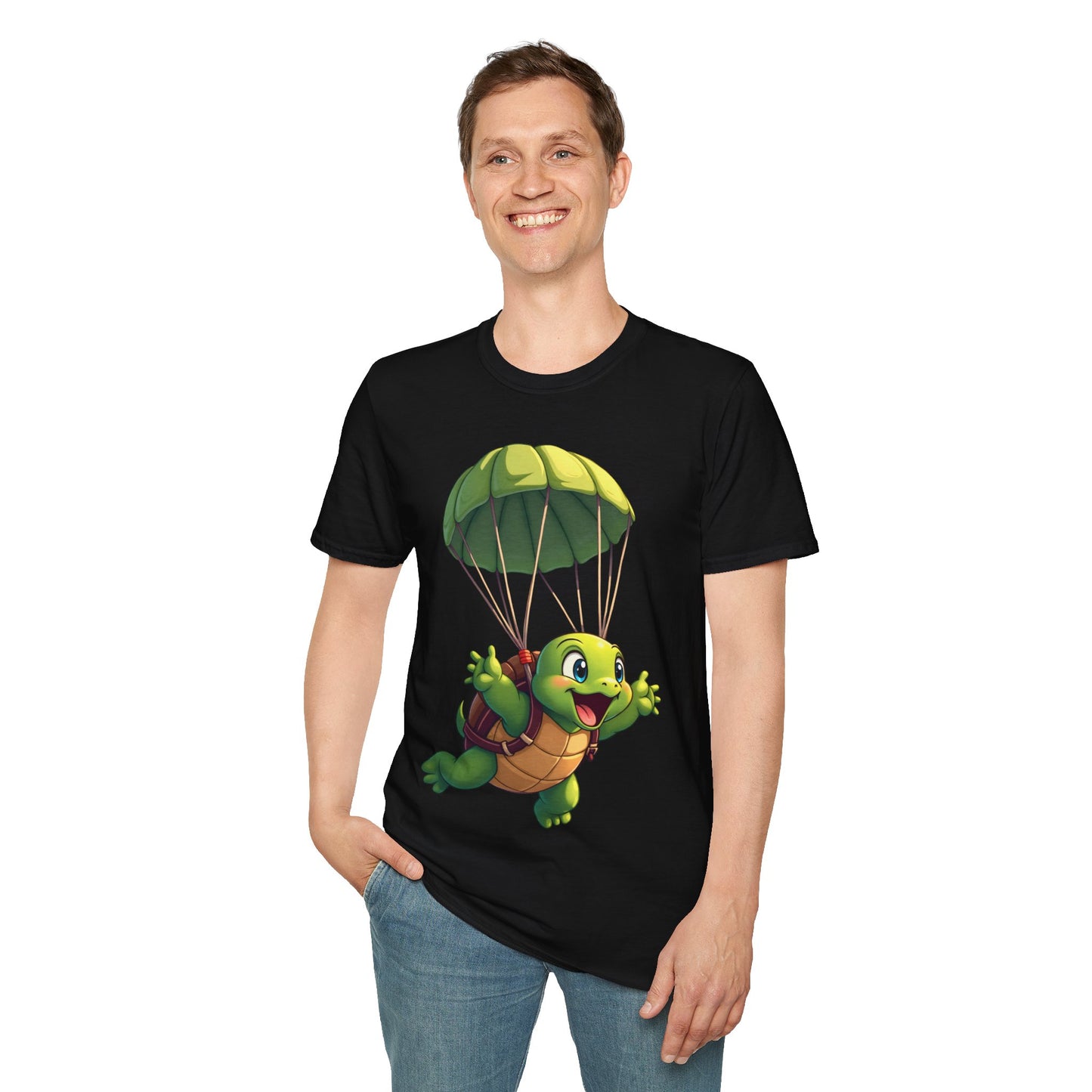 Turtle Parachuting T-Shirt - Turtle skydiving Tee