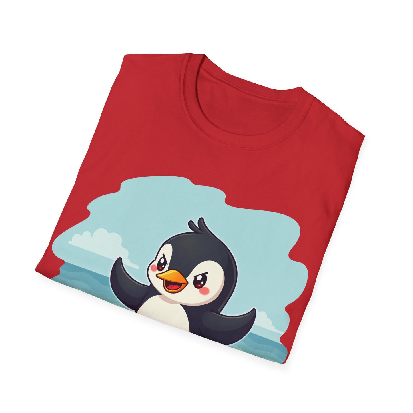 Penguin Sandcastle Unisex T-Shirt - Penguin's day on a beach Tee