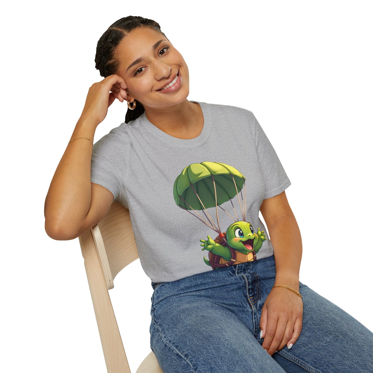 Turtle Parachuting T-Shirt - Turtle skydiving Tee