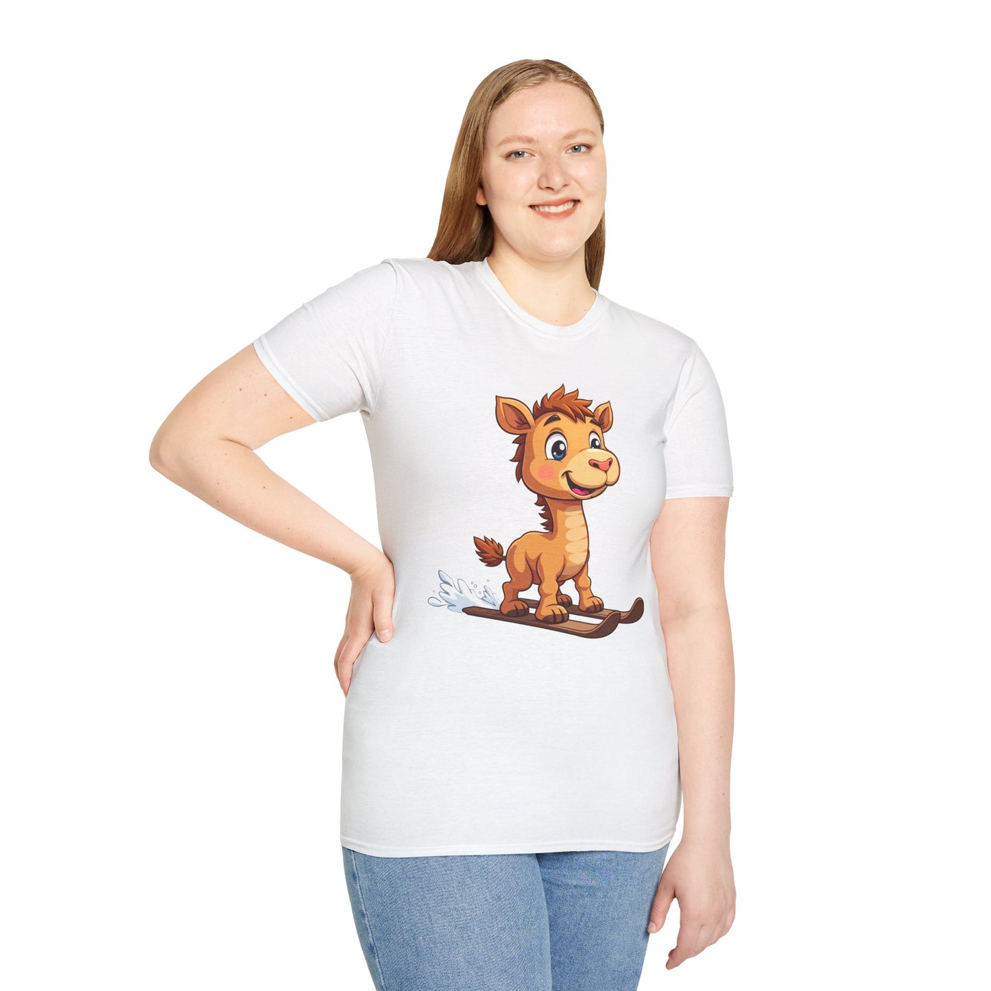 Skiing Camel Unisex T-Shirt - Camel on skis Tee