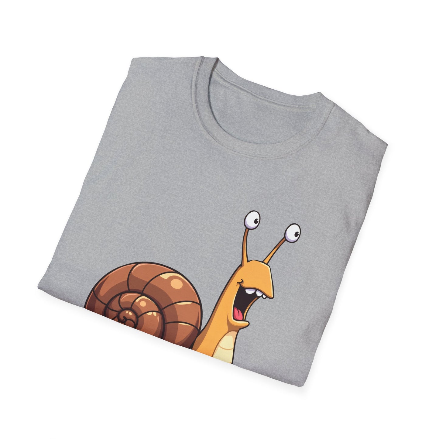 Snail Exercising Funny Unisex T-Shirt - Snail Running on a Treadmill Tee