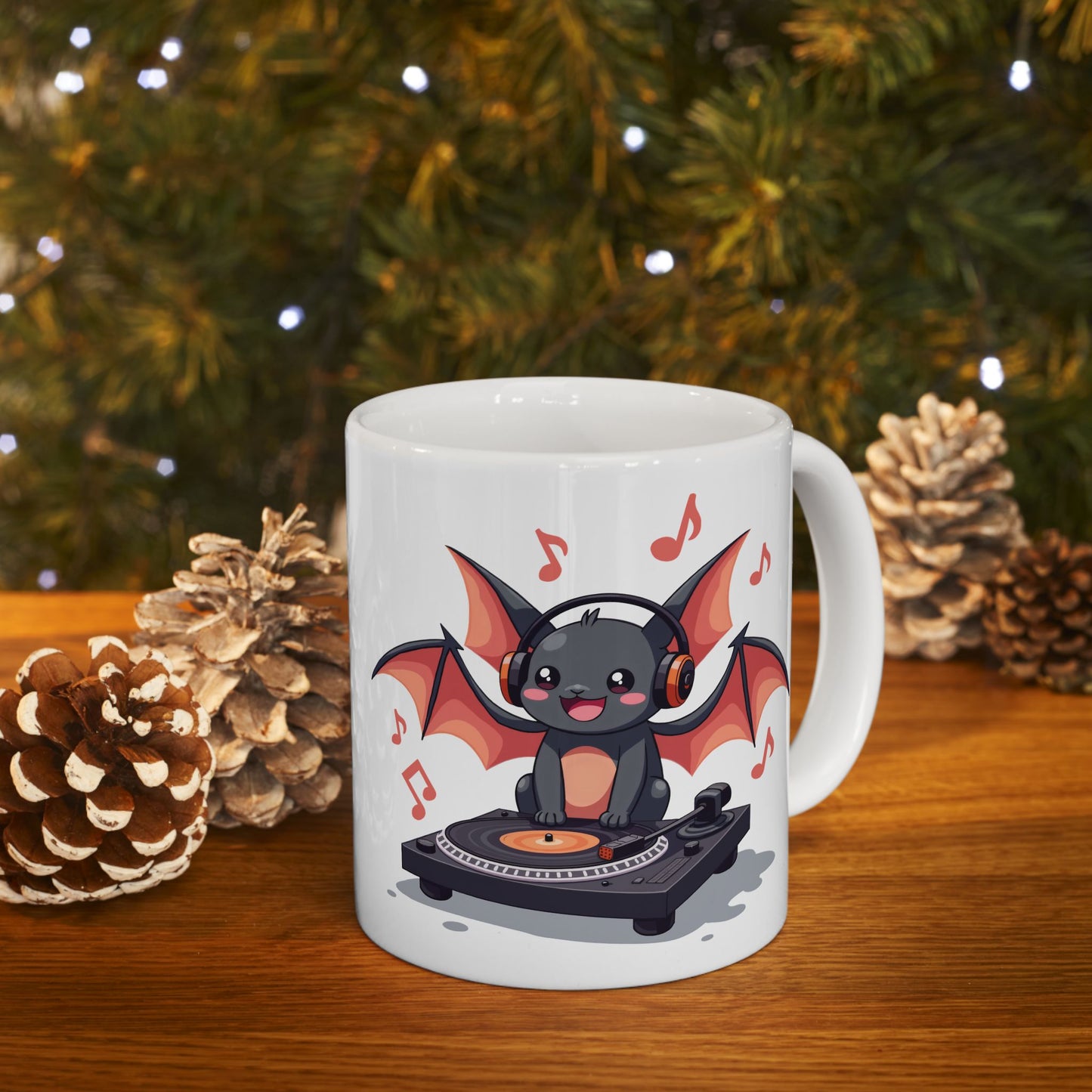 Bat DJ Mug - Bat at a Party Coffee Cup 11oz