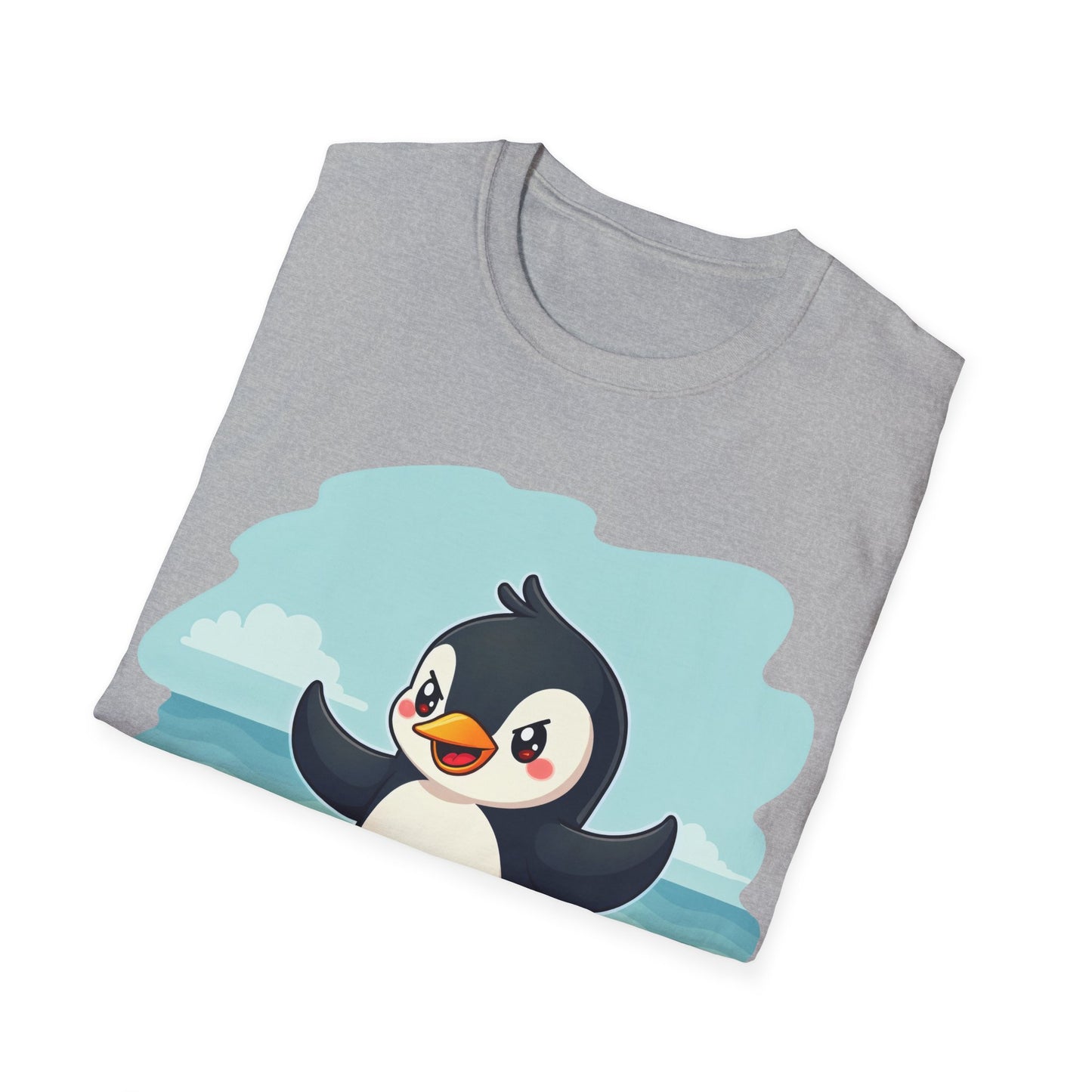 Penguin Sandcastle Unisex T-Shirt - Penguin's day on a beach Tee