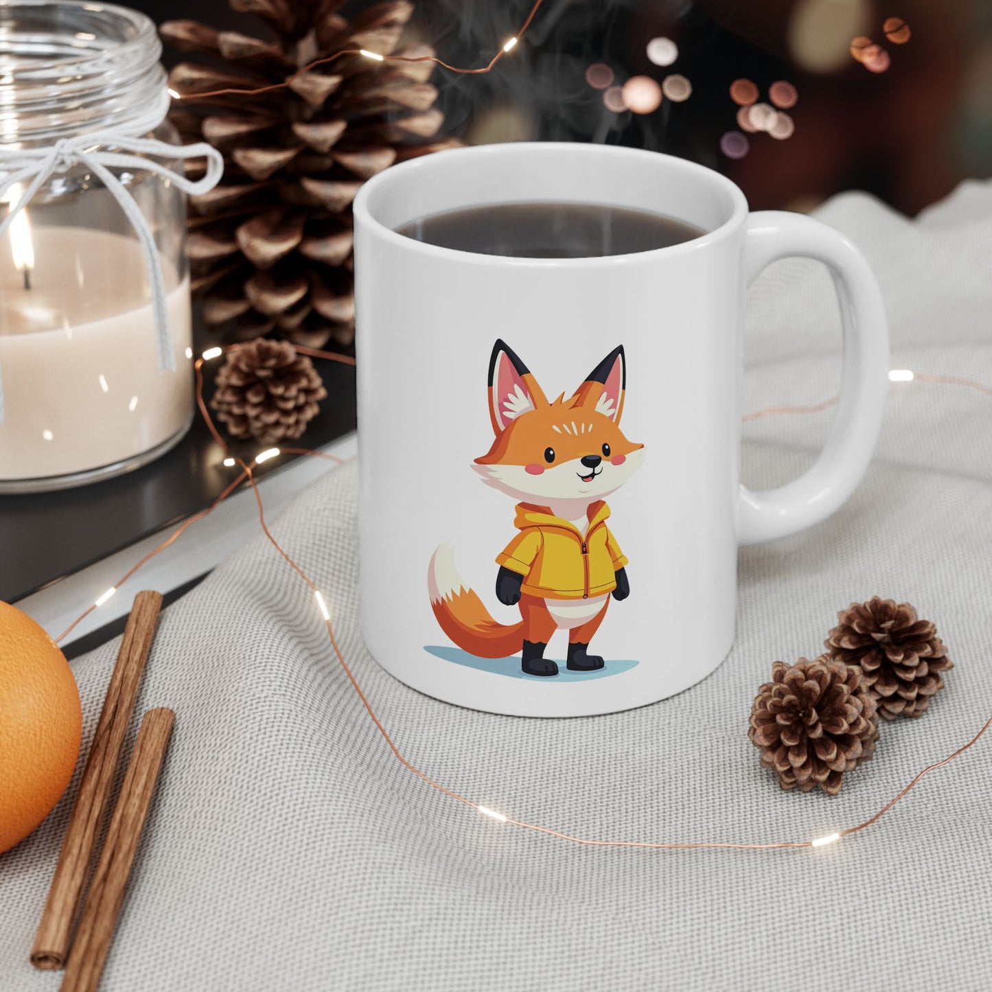Fox in a Hoodie Mug - Comfy Fox Coffee Cup 11oz