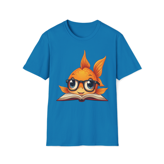 Goldfish Reading Book Unisex T-Shirt - Smart Goldfish Tee