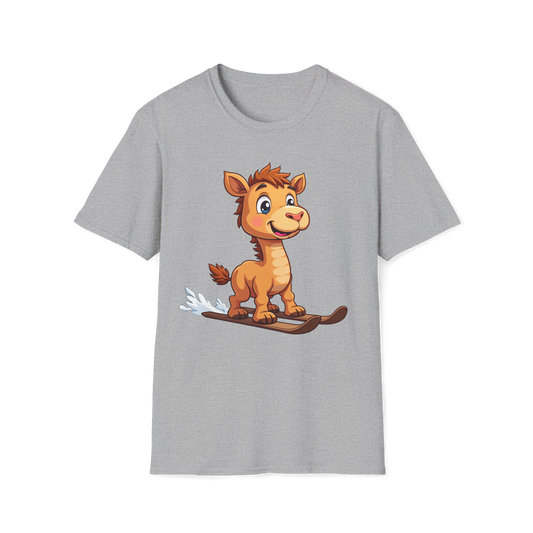 Skiing Camel Unisex T-Shirt - Camel on skis Tee