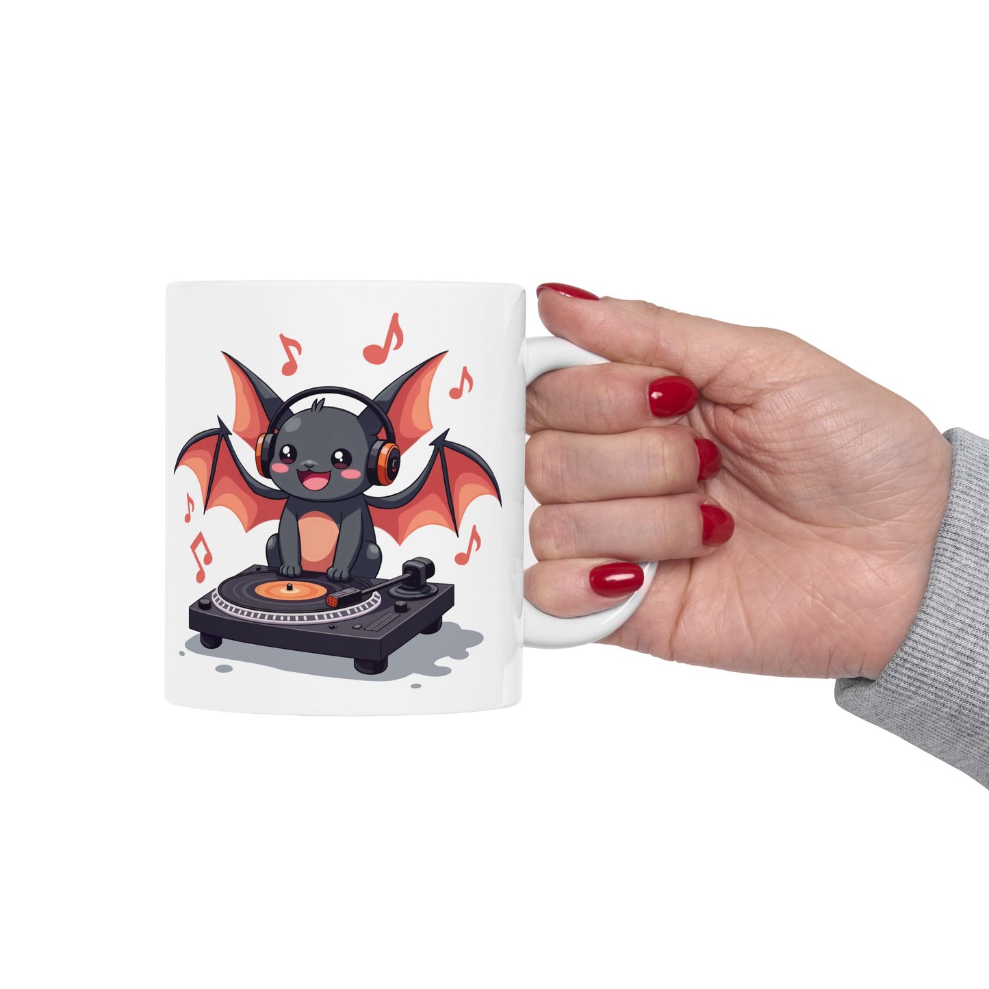 Bat DJ Mug - Bat at a Party Coffee Cup 11oz