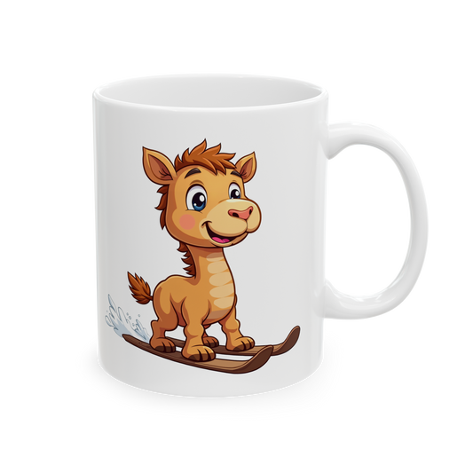 Skiing Camel Mug - Camel on skis Coffee Cup 11oz