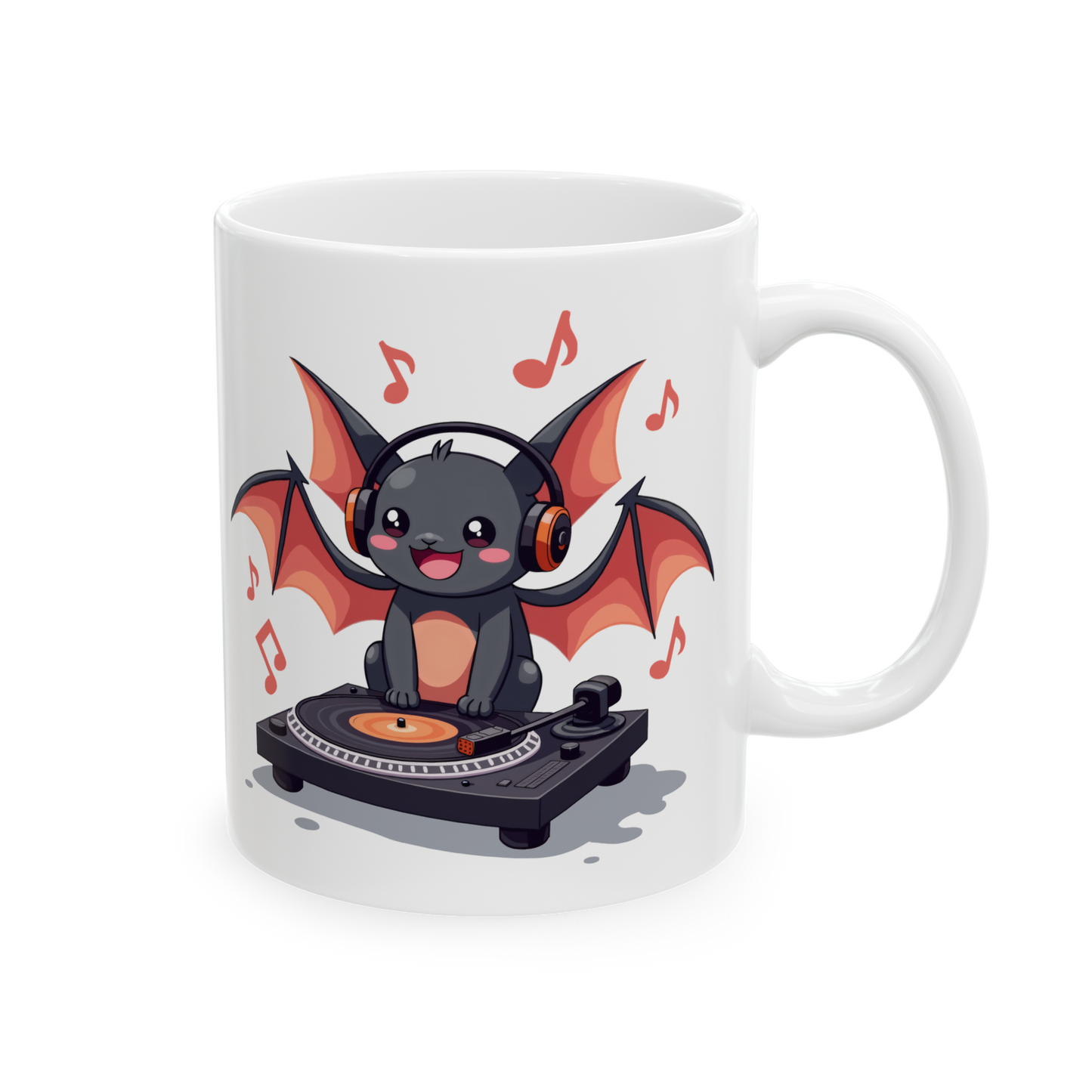 Bat DJ Mug - Bat at a Party Coffee Cup 11oz